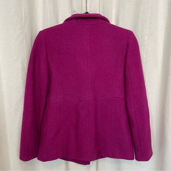 NWT Lands' End Fuchsia boiled wool button‎ short jacket Women's 4P - Picture 6 of 6